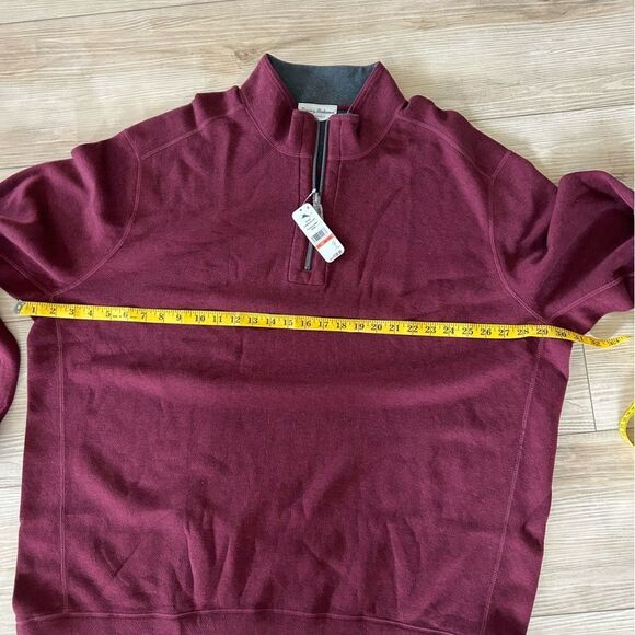 Tommy Bahama Flipshore Half-Zip Reversible Sweatshirt, Black Cherry Size 3XL NWT - Picture 11 of 12